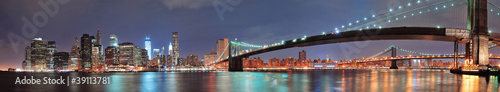 Obraz na płótnie nowy jork miejski drapacz most brookliński brooklyn