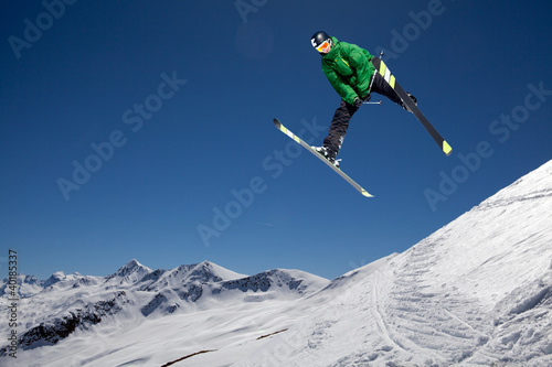 Plakat sport alpy dolina śnieg