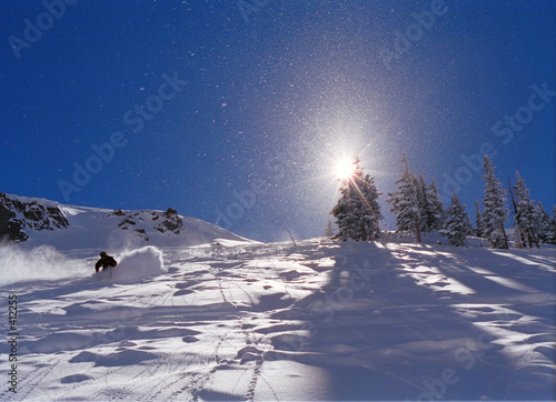 Naklejka sport słońce narty