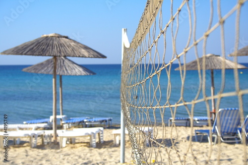 Fototapeta piłka niebo siatkówka plażowa