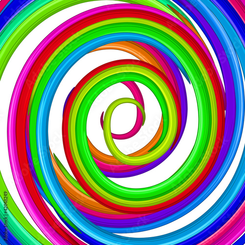 Naklejka tunel tęcza sztuka spirala