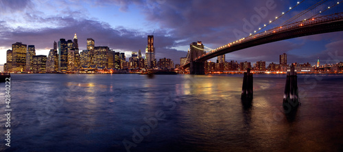 Fototapeta zmierzch brooklyn śródmieście woda