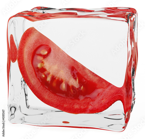 Naklejka pomidor 3D woda napój lód