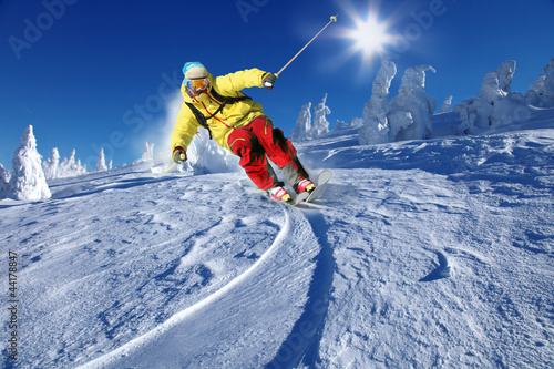 Plakat mężczyzna sport snowboarder