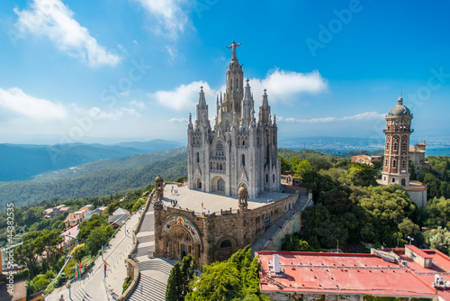 Naklejka kościół barcelona widok europa katedra