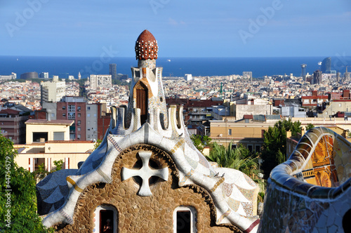 Naklejka hiszpania barcelona park sztuka