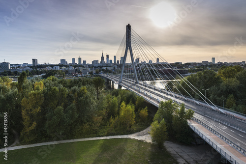 Obraz na płótnie europa nowoczesny wisła warszawa metropolia