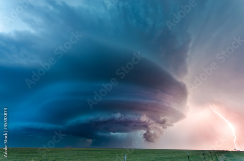 Fototapeta natura sztorm kansas błyskawica