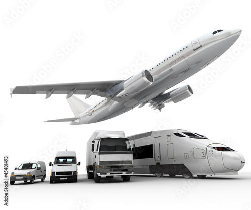 Naklejka samolot ciężarówka droga transport otrzymywania