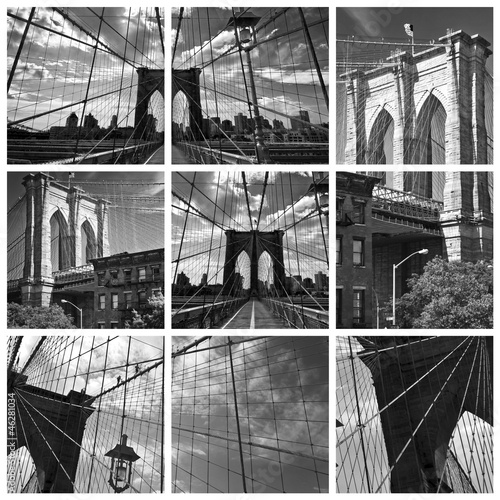 Plakat miejski ameryka krajobraz most kolaż