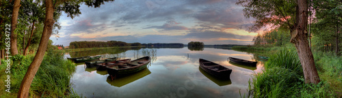 Fotoroleta łódź woda most natura sport