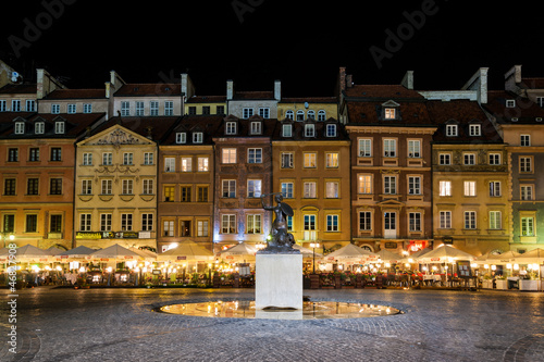 Obraz na płótnie noc architektura warszawa statua europa