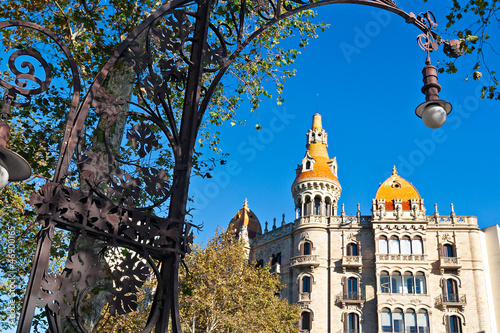 Plakat sztuka europa hiszpania zamek barcelona