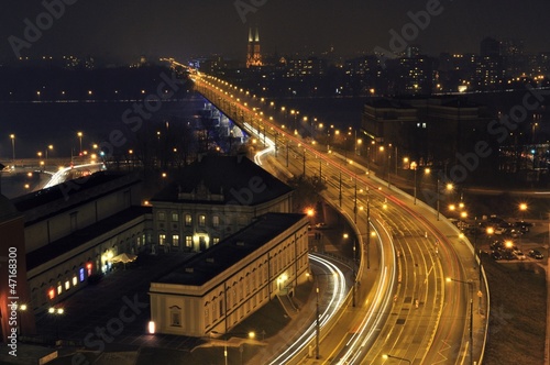 Naklejka autostrada pejzaż ulica warszawa