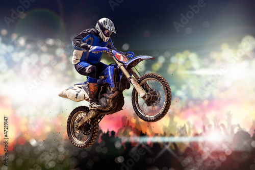 Plakat rower motocross stadion działanie