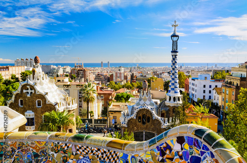 Fototapeta barcelona lato niebo park