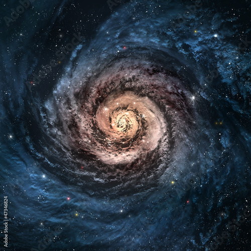 Plakat wszechświat astronauta mgławica galaktyka noc