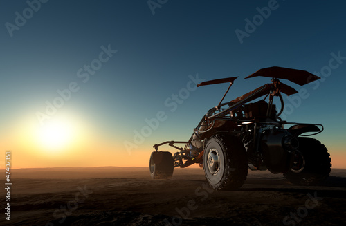 Obraz na płótnie 3D wyścig pustynia samochód