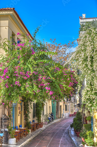 Fotoroleta Tradycyjne domy w Plaka area pod Akropolem