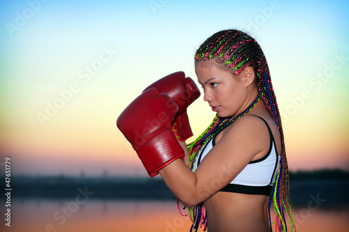 Plakat zdrowie ludzie piękny bokser sport