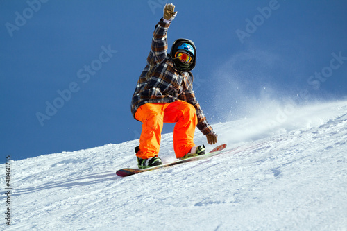 Naklejka chłopiec snowboard sport