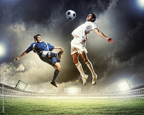 Plakat mecz stadion mężczyzna piłka nożna