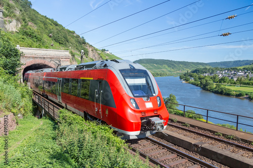 Naklejka lokomotywa nowoczesny lato góra panorama