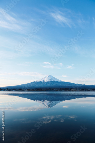 Naklejka japonia krajobraz góra śnieg woda