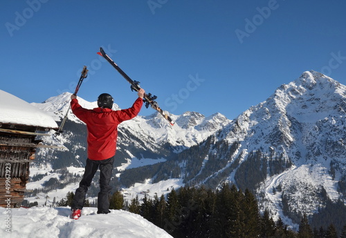 Naklejka panorama sporty zimowe alpy