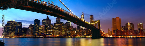 Naklejka ameryka panorama panoramiczny brooklyn zmierzch