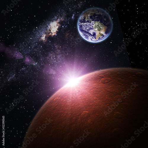 Plakat Widok przestrzeni z nad marsa
