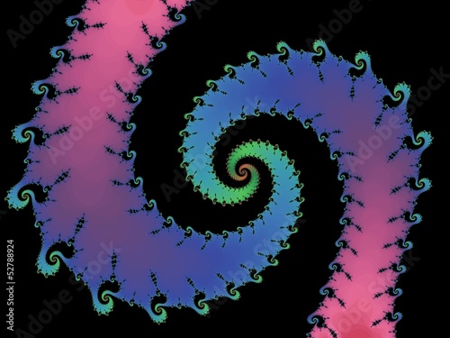 Plakat abstrakcja spirala fraktal postać