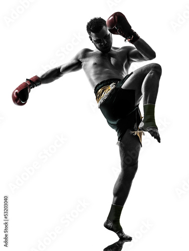 Plakat mężczyzna kick-boxing ćwiczenie ludzie sport