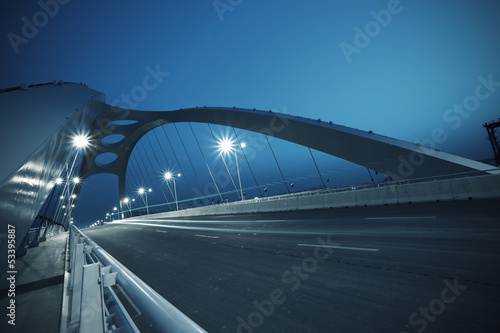 Naklejka most autostrada noc shanghaj