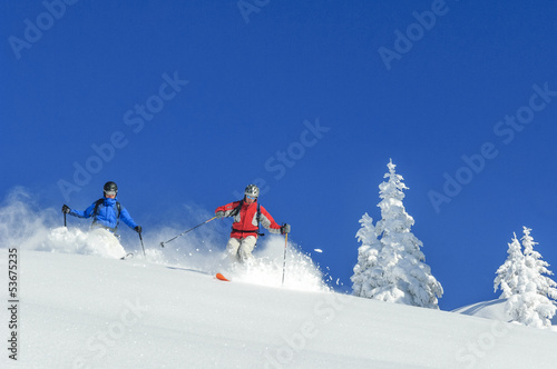 Naklejka ruch sporty zimowe śnieg narciarz