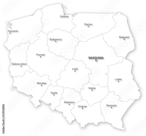 mapa polski lódz Plakat mapa łódź cień graficzny   Dekowizja.pl