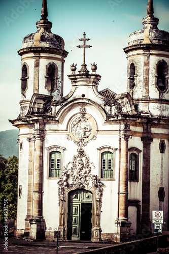 Plakat kościół brazylia panoramiczny architektura piękny