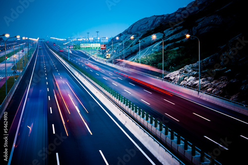 Plakat droga autostrada góra widok