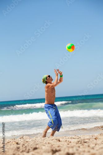 Fotoroleta zabawa siatkówka fitness woda piłka
