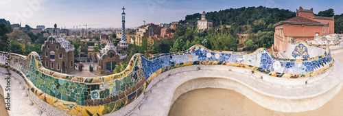 Naklejka panoramiczny niebo lato panorama barcelona