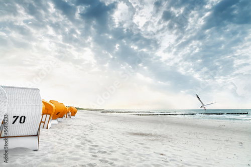 Naklejka morze morze północne zmierzch plaża wybrzeże