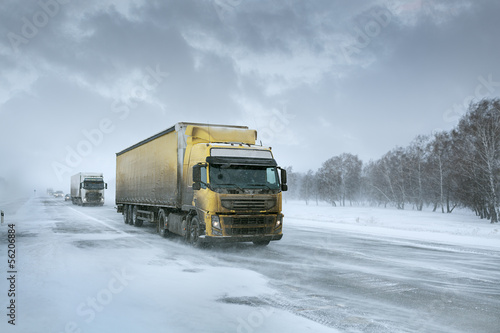 Fotoroleta autostrada lód wiejski śnieg