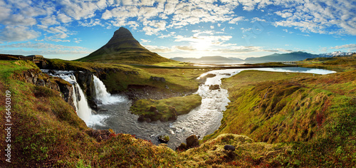 Fototapeta panorama góra islandia wzgórze