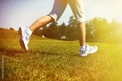 Obraz na płótnie słońce jogging lato