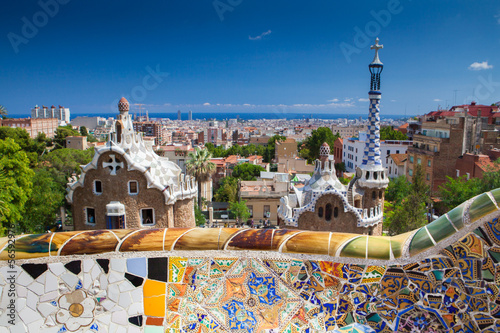 Fototapeta barcelona wieża park hiszpania