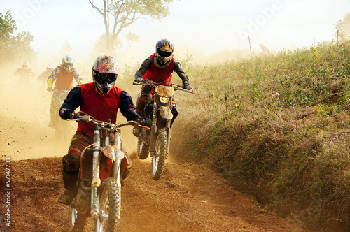 Plakat ruch motocross jazda konna wyścig