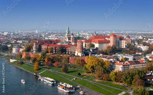 Naklejka katedra panorama kraków wieża