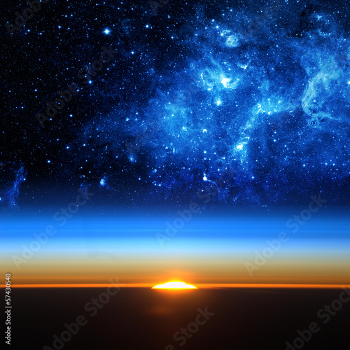 Obraz na płótnie Ziemia i galaktyka