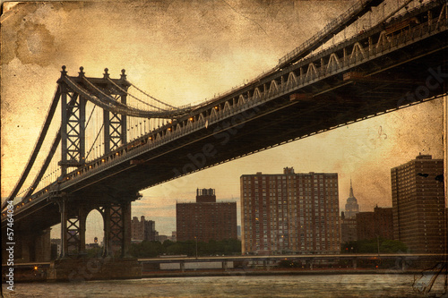 Fototapeta miejski nowy jork vintage brooklyn most