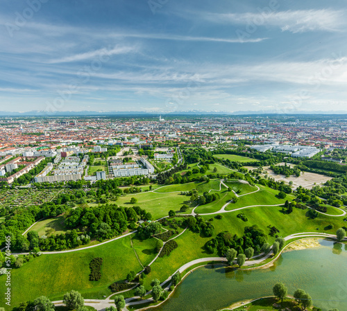 Naklejka architektura monachium park krajobraz